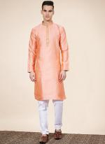 Heavy Jacqaurd Peach Festival Wear Pintex Work Readymade Kurta Pajama